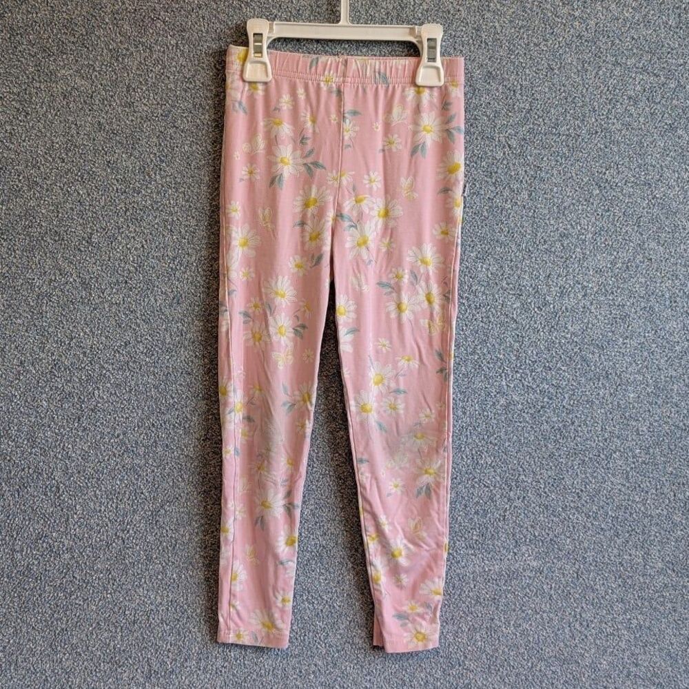 Little Sleepies Play Girls Size 5 Rosy Meadows Pink White Floral Leggings Pants